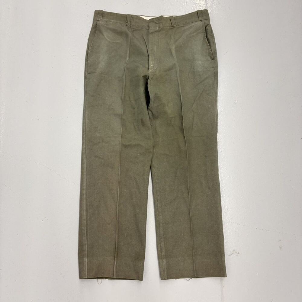 Vintage 60s Sears Green Sanforized Workwear Chinos 36x28